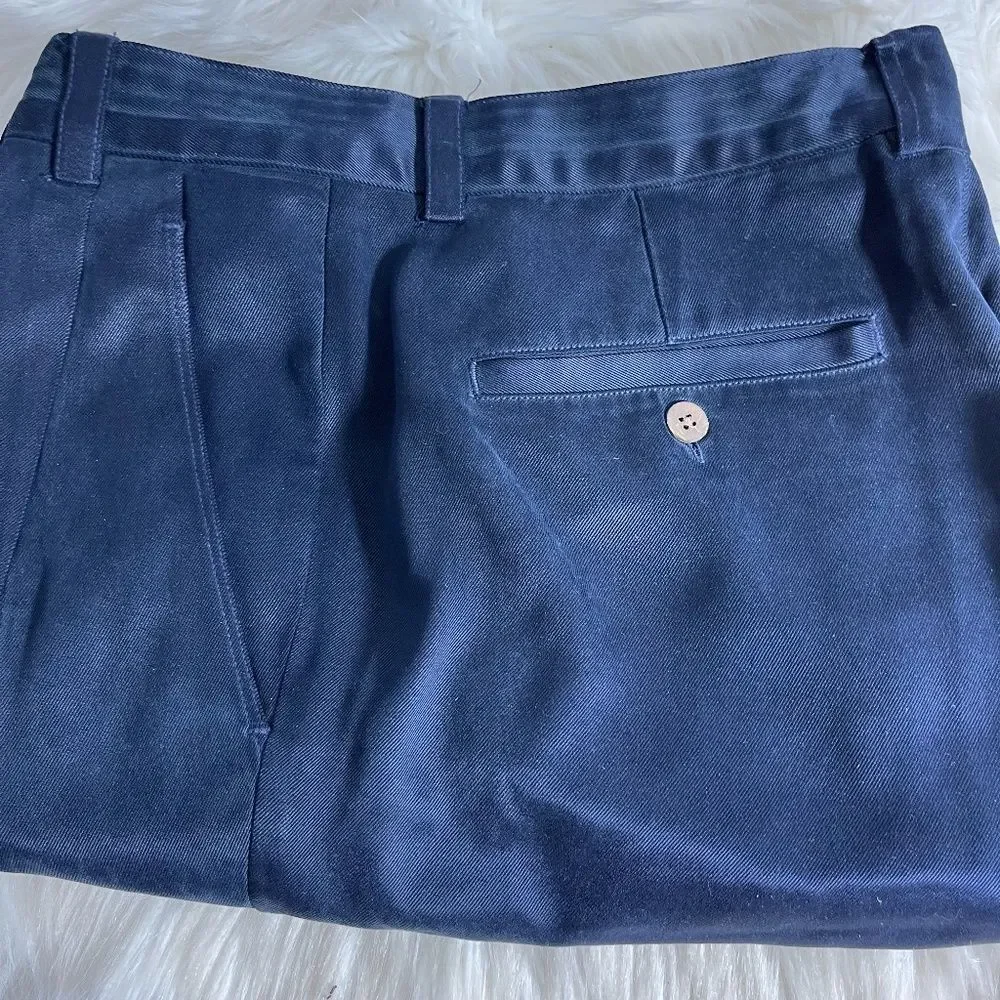 Tommy Bahama Navy Silk Pleated‎ Shorts Sz 32